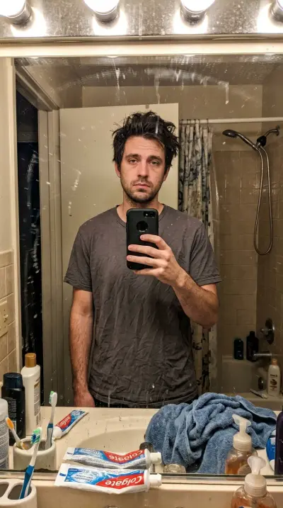 Group cropped photo before AI enhanced Tinder profile upgrade