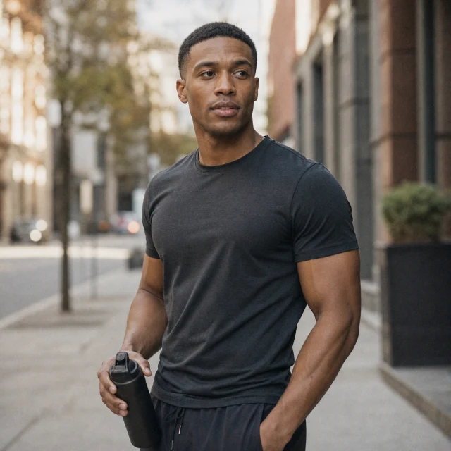 AI generated profile picture of a guy - Fitfluencer dating photo style